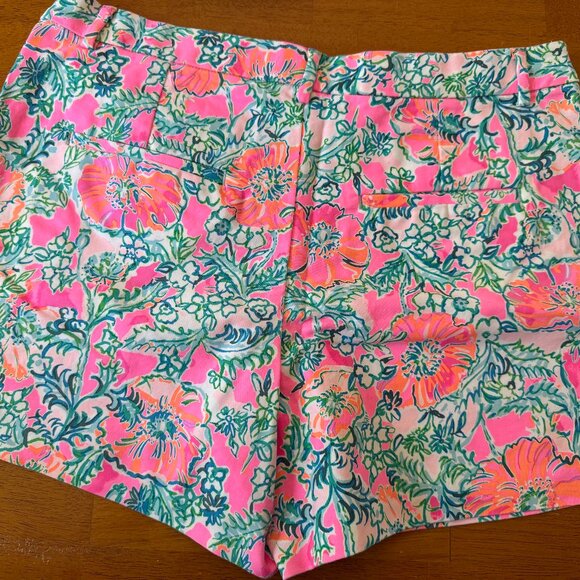 Lilly Pulitzer Soleil Pink Perfect Poppy 5" Gretchen High Rise Stretch Short, 14 - Picture 7 of 7